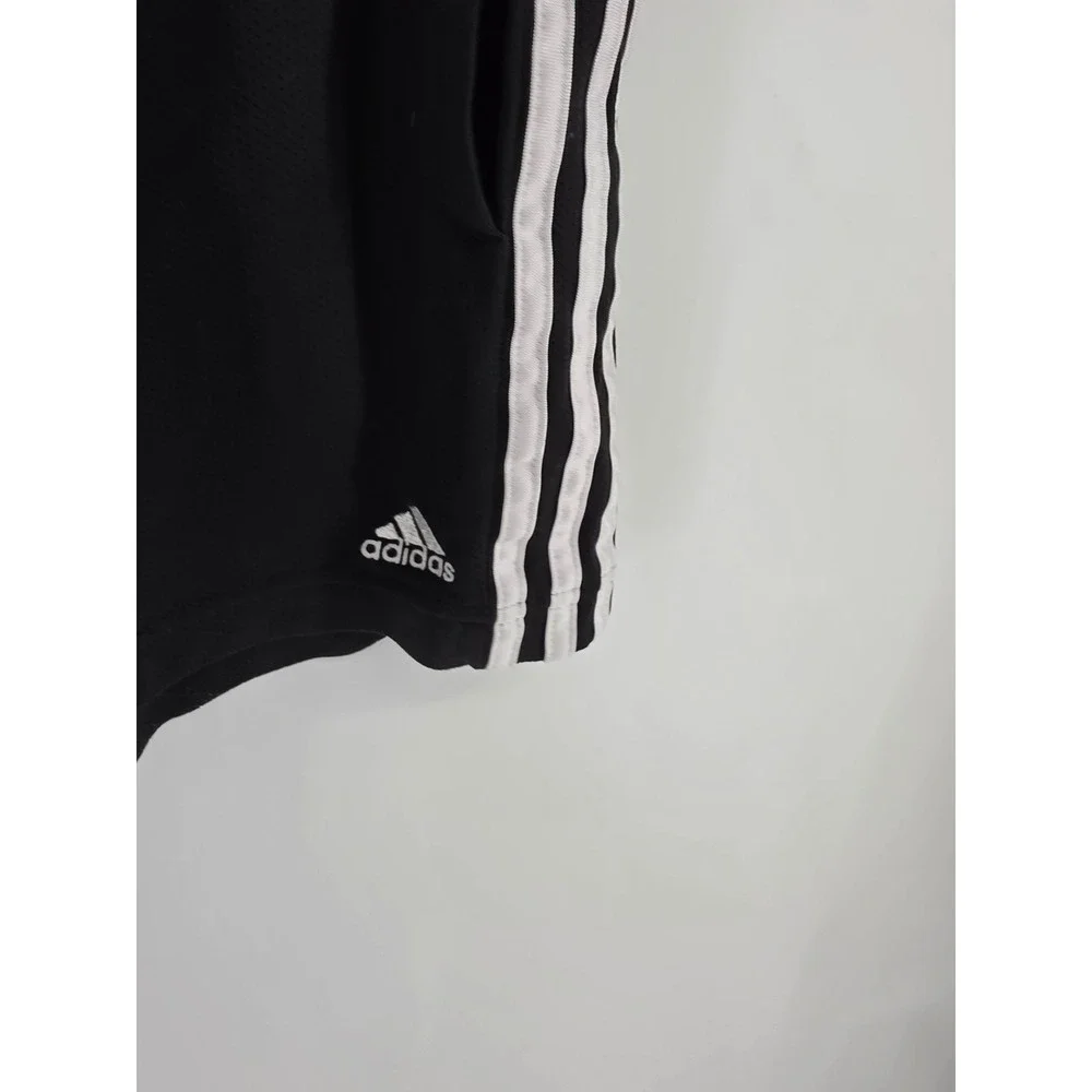 Adidas Mens Black White 3-Stripe Mesh Athletic Gym Shorts Medium
